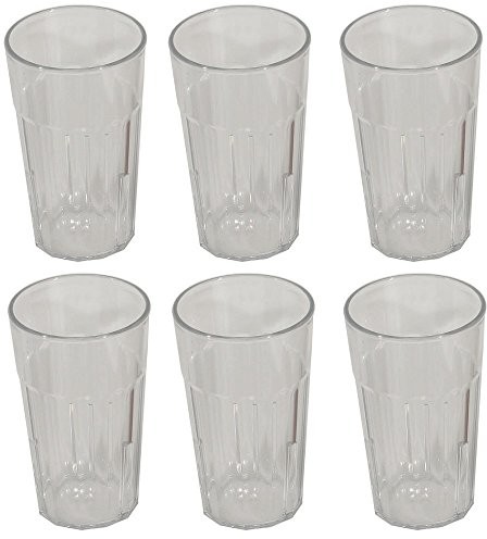Viva Haushaltswaren 6 wysokich przezroczystych szklanek, 400 ml, możliwość układania jedna na drugiej, z poliwęglanu #20043#