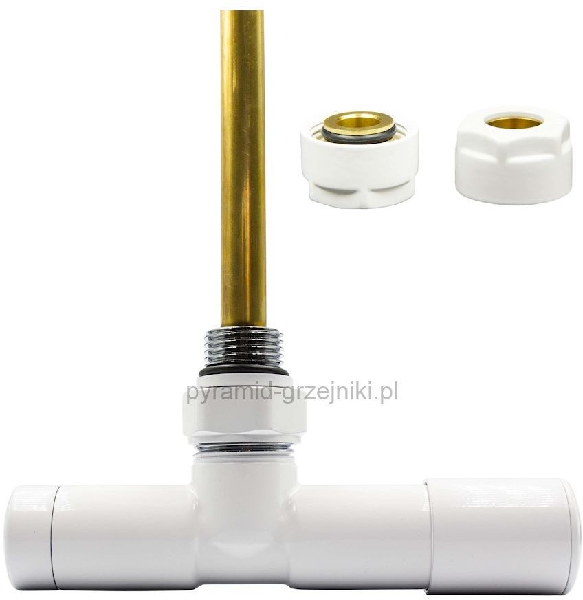 Varioterm Zawór regulacyjny UNICO ze złączką PEX/CU - biały miedź 15 mm prawy 000M875A006/P(Cu)