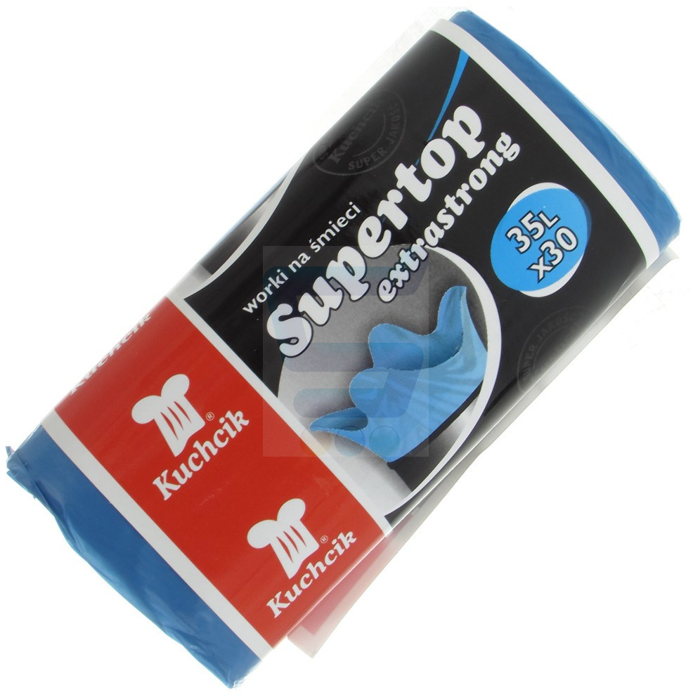 Kuchcik Worki na śmieci zawiązywane Supertop 35 L niebieskie 30 szt.