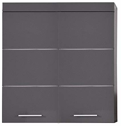 trendteam smart living Trendteam Smart Living Amanda, wisząca szafka ścienna, 73 x 77 x 23 cm, w kolorze szarym / Agave szary, wysoki połysk z dużą ilością miejsca do przechowywania