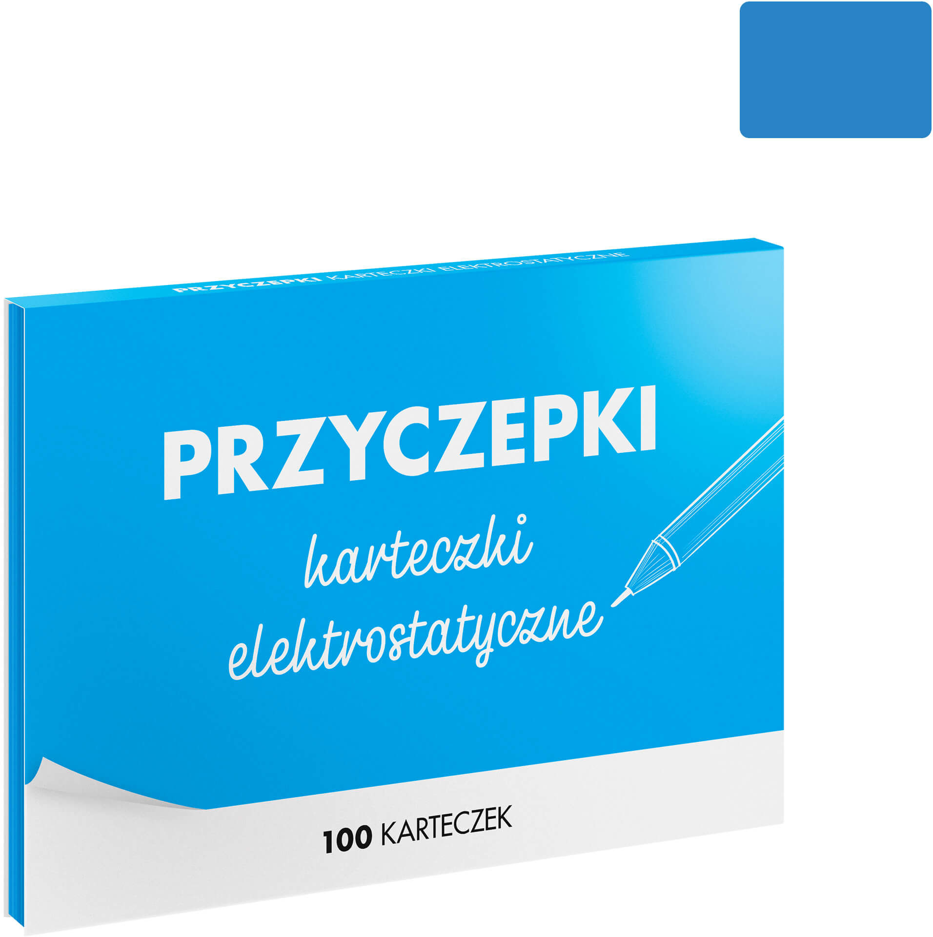 PRZYCZEPKI - niebieskie karteczki elektrostatyczne - 100 szt. PRZ100-B