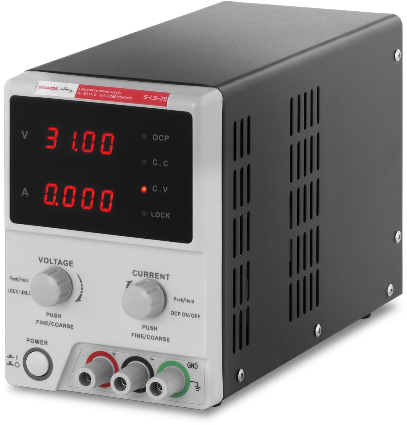 Stamos Soldering Zasilacz laboratoryjny - 0-30 V - 0-5 A DC - przewód USB