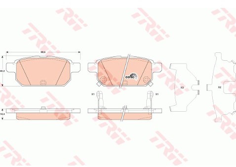 TRW Zestaw klocków hamulcowych, hamulce tarczowe GDB3529