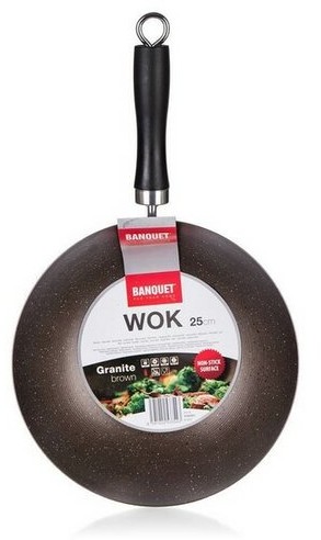 Banquet Patelnia WOK GRANITE Brown, 25 cm