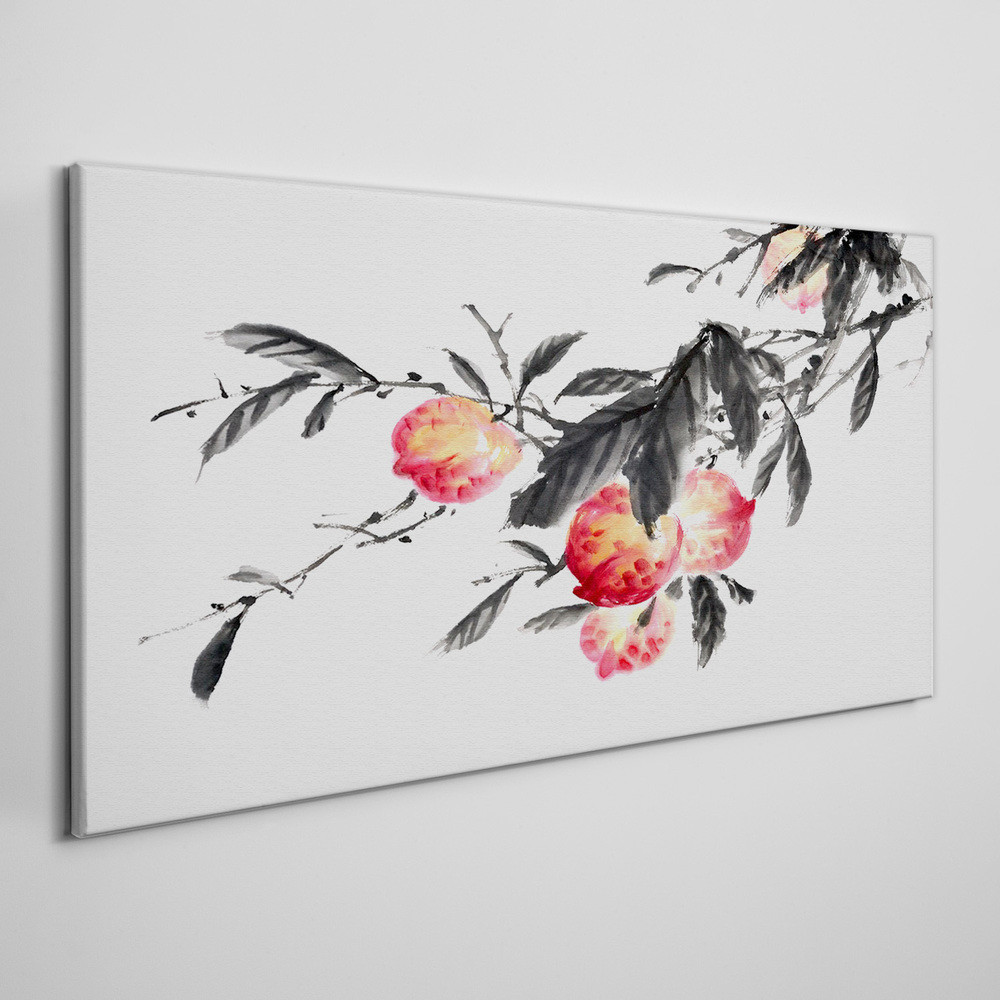 PL Coloray Obraz na Płótnie Gałąź Liście Owoce 100x50cm