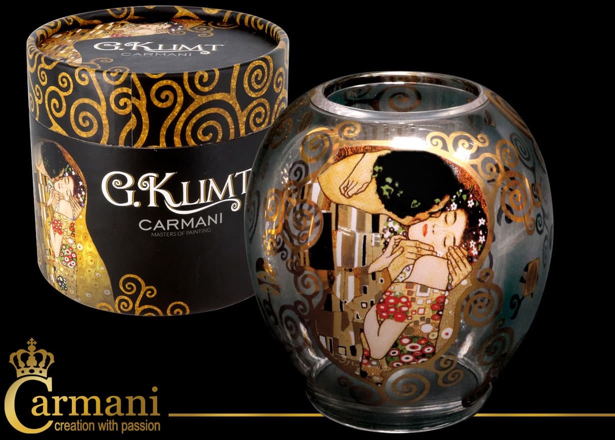 Carmani Świecznik szklany Gustav Klimt the Kiss