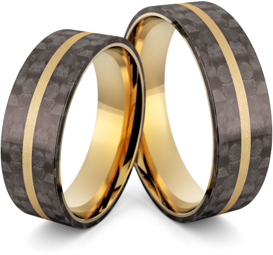 Eminence Obrączki ślubne z włóknem węglowym CARBON - Au-1123 Au-1123