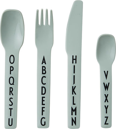 Design Letters Sztućce dziecięce w zestawie AJ Kids 4 el. zielone 20201301GREEN plastik