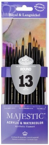 Royal Langnickel Royal & Lang 304  niklowo-rmaj Majestic 13-częściowy zestaw pędzli okrągły Premium RMAJ-304