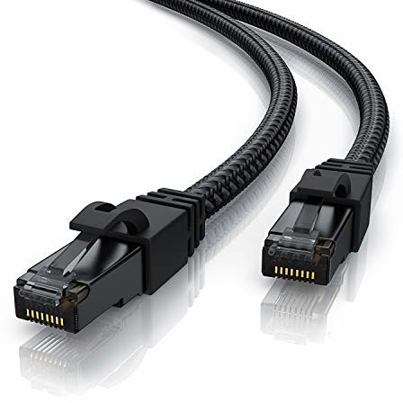 CSL-Computer CSL - 5m CAT 7 kabel sieciowy Black Series Gigabit Ethernet LAN kabel - płaszcz bawełniany - 1000 Mbits - kabel krosowy - Cat.7 kabel surowy S FTP PIMF z wtyczką RJ 45 - router modem gamingowym 722305068722