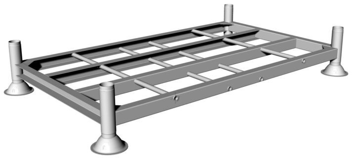 Producent Green Service Paleta Słupkowa Podwójna - Manurack M2 Cynk Powyżej 500 L. Stal Ocynkowna 31 Cm X 187,5 Cm X 106 Cm M2S355