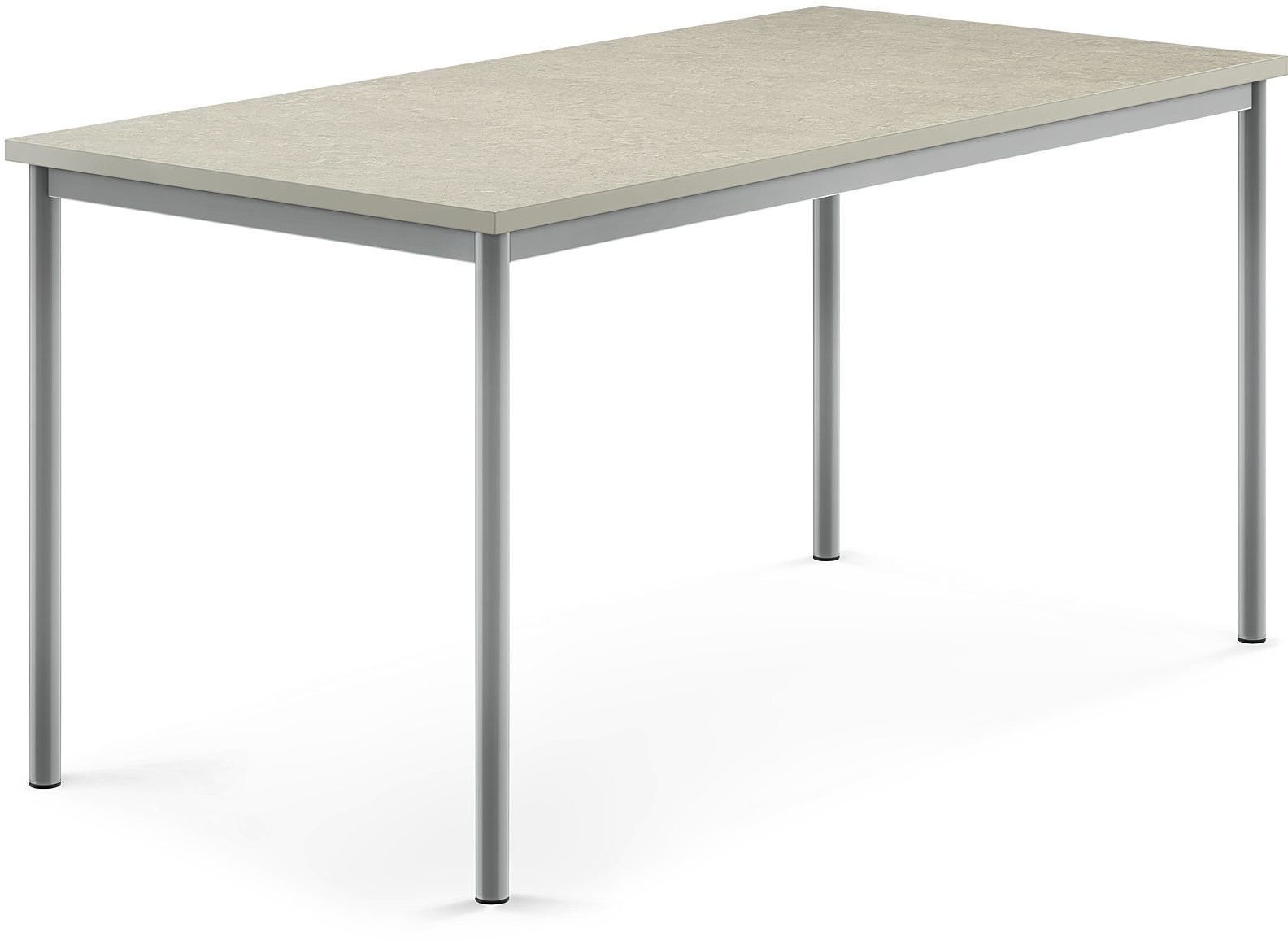 AJ Produkty Biurko SONITUS, 1600x800x760 mm, jasno szare linoleum, szary aluminium