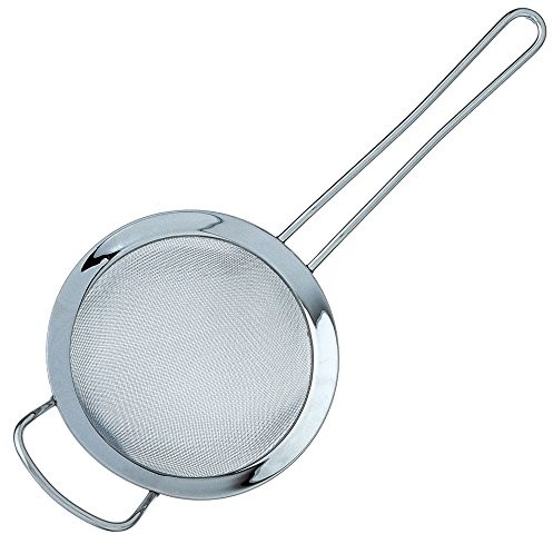 Grunwerg ST-3005 drobne oczka, z polerowaną krawędzią i uchwytem, srebrny, 5 cali, średnica 12 cm