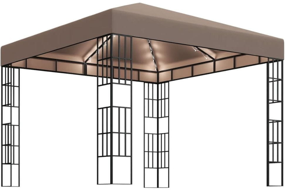 shumee Altana ze sznurem lampek LED 3x3 m kolor taupe