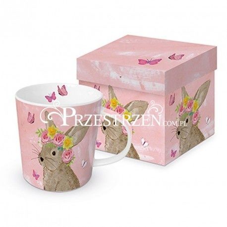 DUŻY PORCELANOWY KUBEK - Zajączek w wianku 603636