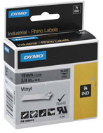 Dymo Oryginał RHINO taśma winylowa 19mm czarna na szarym 1805419