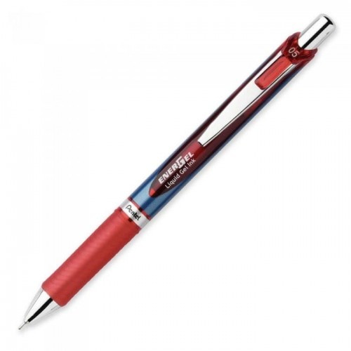 Pentel Cienkopis kulkowy ENERGEL BLN75 czerwony z płynnym tuszem żelowym
