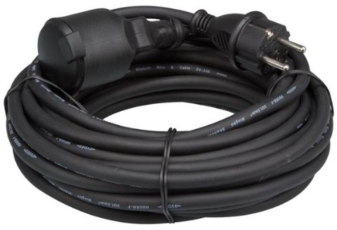 Perel ec10r15 guma kabel przedłużający, 3G1,5, o długości 10 m, czarna EC10R15