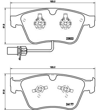 BREMBO Zestaw klocków hamulcowych, hamulce tarczowe P 05 003