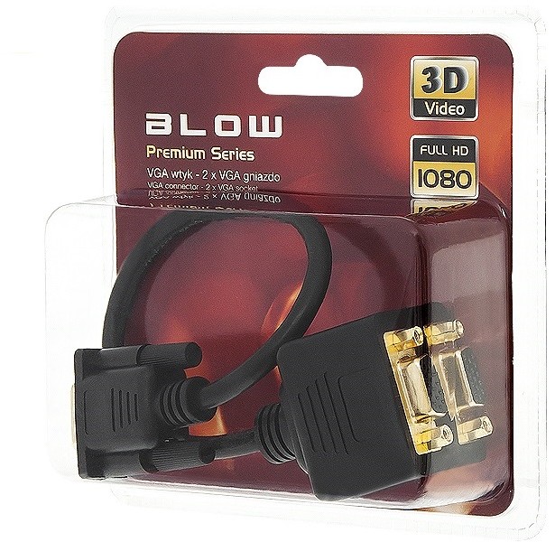 Rozgałęziacz Wtyk Vga - 2X Gniazdo Vga D-sub Blow