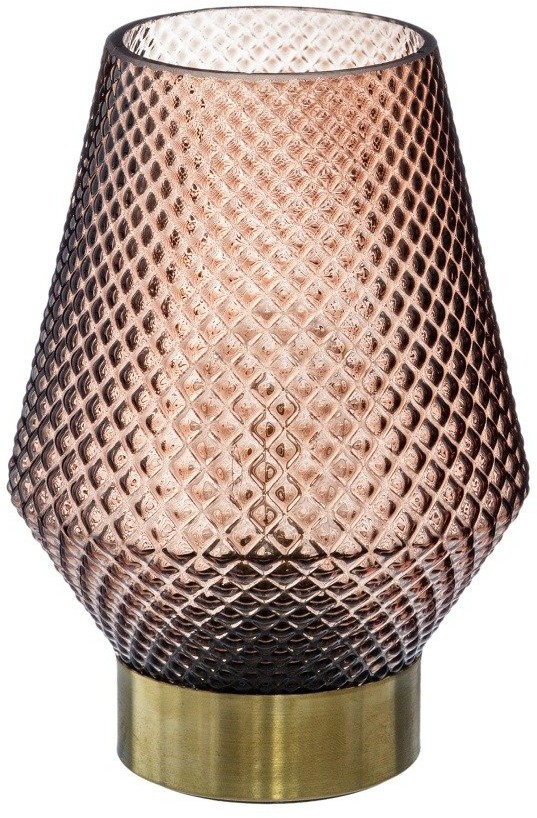 Atmosphera Lampa stołowa LED szklana 17 cm kolor różowy 167585-taupe
