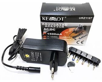 Kemot Zasilacz regulowany 3-12V DC URZ1187 1500mA wtyki URZ1187