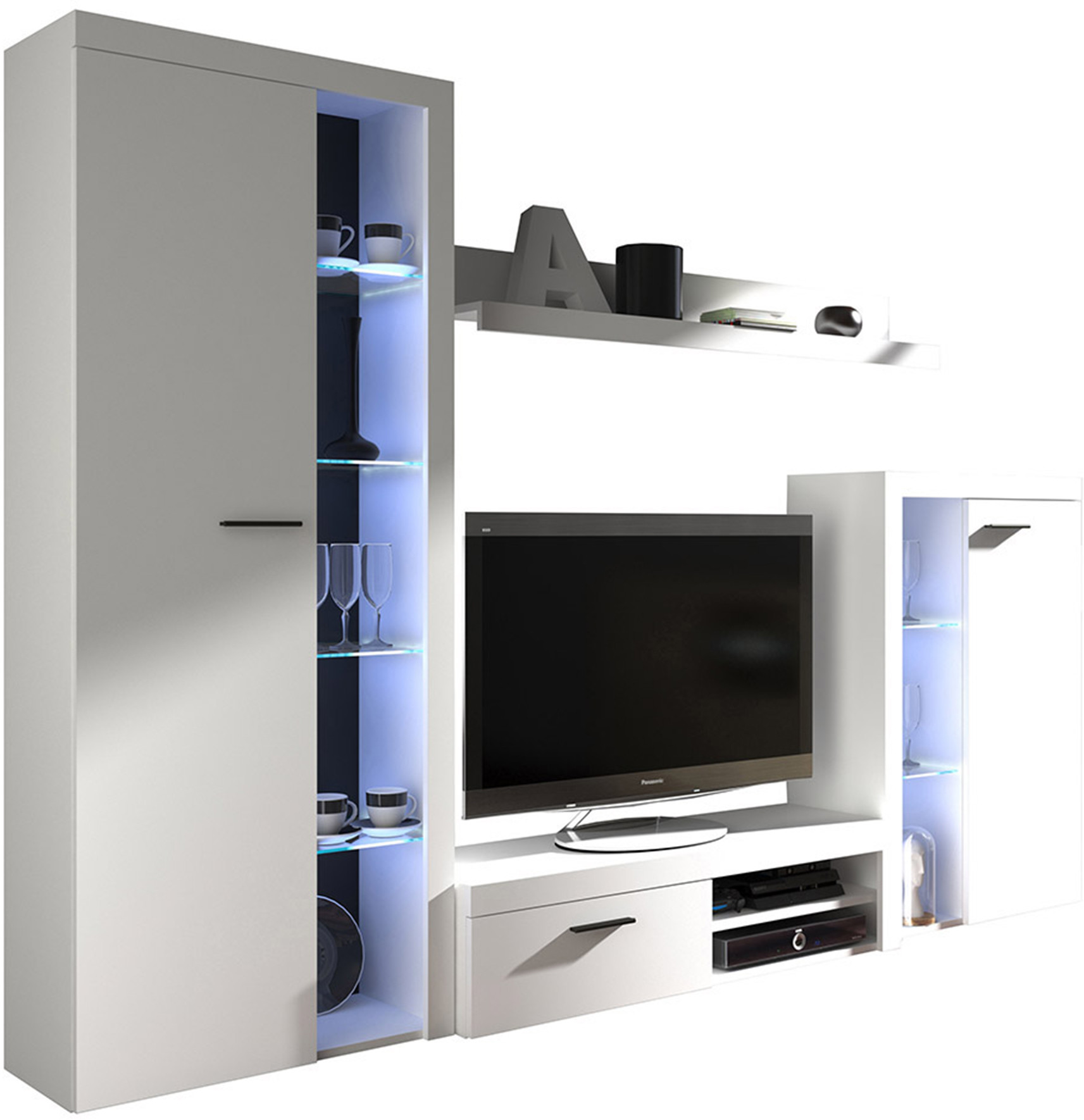 Meblościanka do salonu Rumba L zestaw Mebli + Led