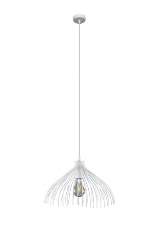 Biała industrialna lampa wisząca - 2X EX583 Williams