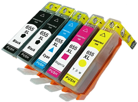 5x Tusz do Hp 655XL 3525 4625 5525 6520 6525 Chip