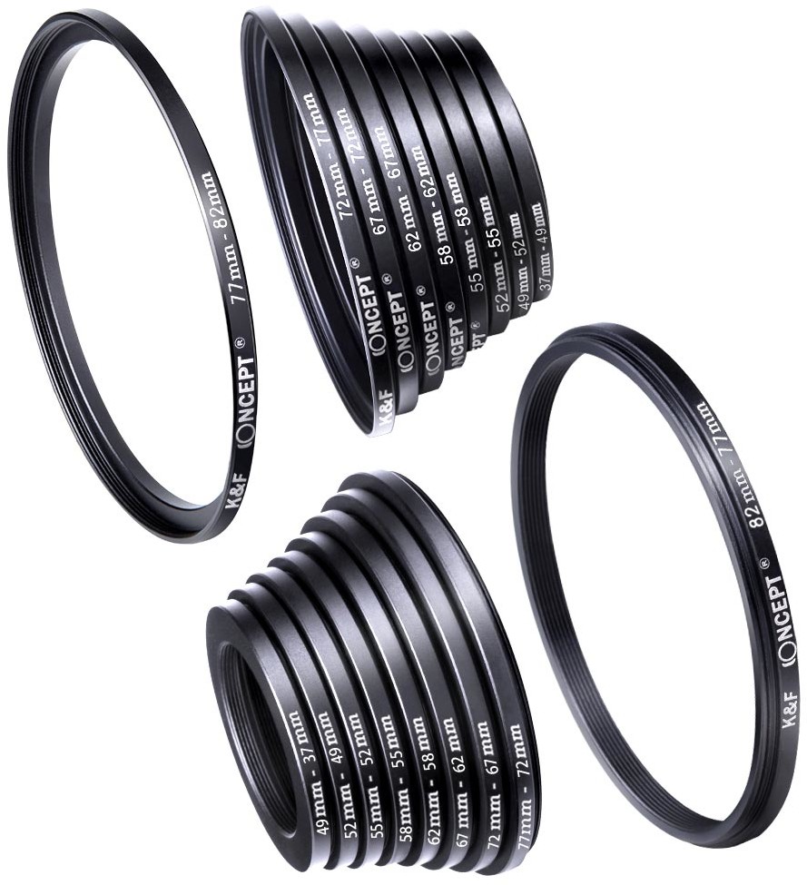 KF Concept Zestaw redukcji filtrowych na obiektyw marki K&F Concept 18 sztuk SKU0629