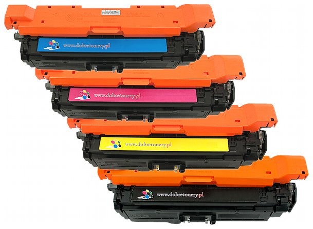 DobreTonery.PL Komplet tonerów zamienników DT653KPLH do HP Color LaserJet Enterprise M680 M680dn M680f Flow M680z pasuje zamiast HP CF320A CF321A CF322A CF323A 652A 653A CMYK 11500/16500 stron DT653KPLH
