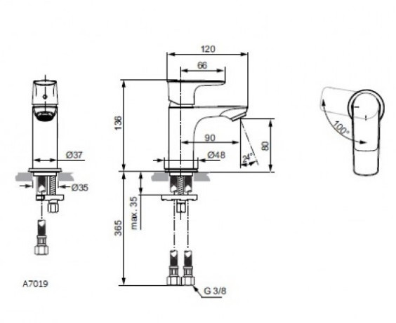 Ideal Standard Connect Air Bateria umywalkowa chrom A7019AA