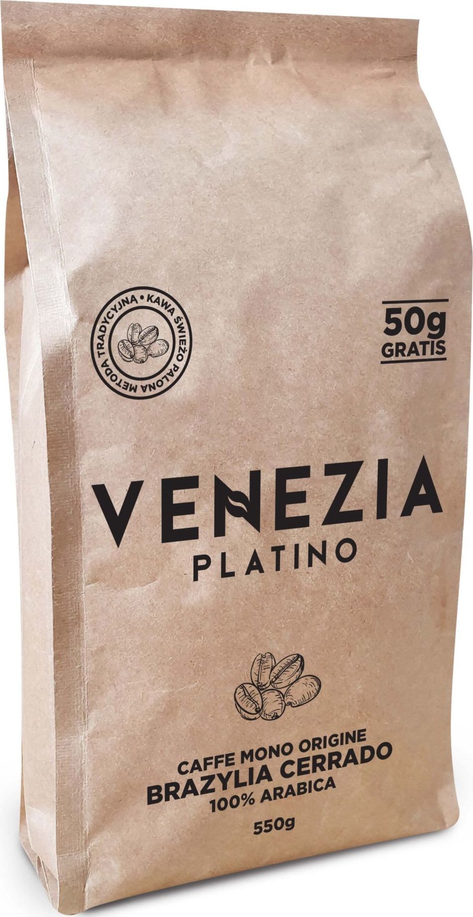 top VENEZIA Kawa ziarnista Świeżo palona Platino 550g VENEZIAP550G