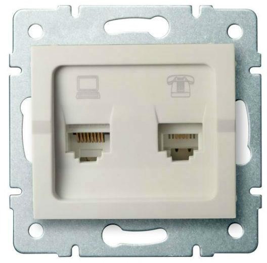 Kanlux Gniazdo komputerowo-telefoniczne, (RJ45 Cat 5e+RJ11) LOGI 02-1430-003 kr 25171