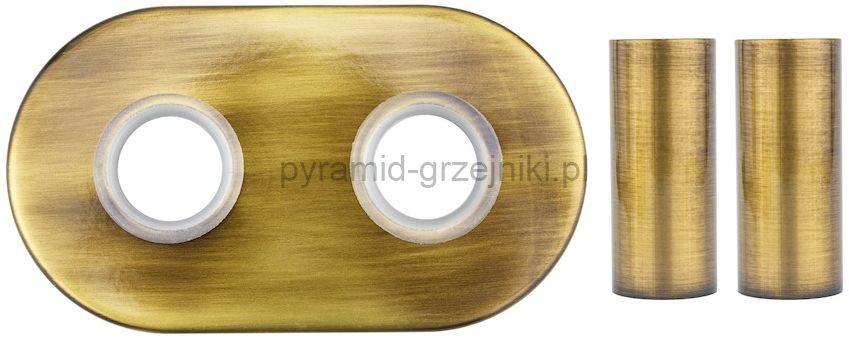Vario Term Rozeta podwójna owalna+ tuleje - mosiądz antyczny ZMR211U