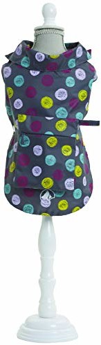 Croci croci hunderegenmantel kolor z zamkiem drukowanie w deszcz szczelne Nylon, 35 cm, szara