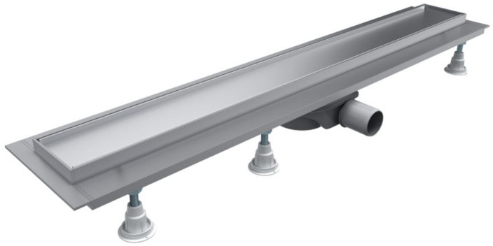 Omnires Lowfix Odpływ liniowy 90 cm z maskownicą do wklejenia płytek srebrny LOWFIX60/T/SL