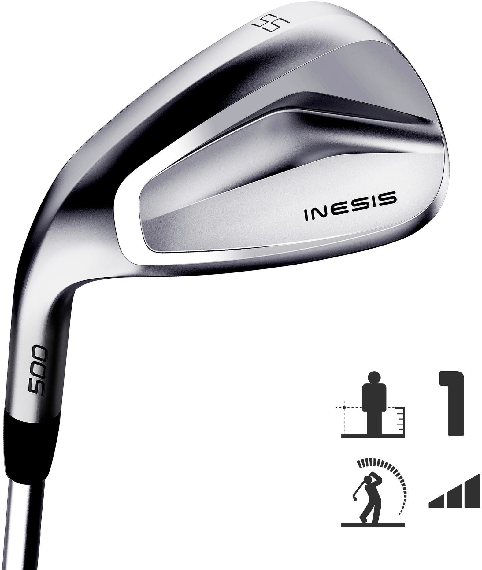 INESIS Kij golfowy wedge 500 rozmiar 1 szybki swing dla leworęcznych