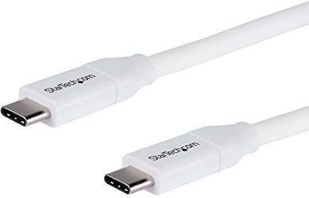 StarTech 4 m 13 ft USB C to USB C Cable 5A PD - USB 2.0 USB-IF Certified - kabel USB - USB-C (M) do USB-C (M) - USB 2.0-5 A - 4 m - biały USB2C5C4MW