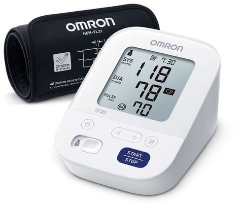 Omron Ciśnieniomierz naramienny z mankietem Intelli Wrap i funkcją wykrywania nieregularnej pracy serca - badanie kliniczne M3 Comfort)