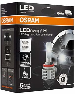 OSRAM Lighting SL( Espaa ) LEDriving HL, Off-road H11 Główne zastosowanie w reflektorach/światłach przeciwmgielnych, 12 /24 V, 6000 K, 67211CW