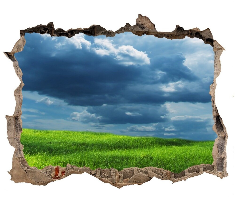 Wallmuralia.pl Dziura 3d w ścianie naklejka Burzowe chmury