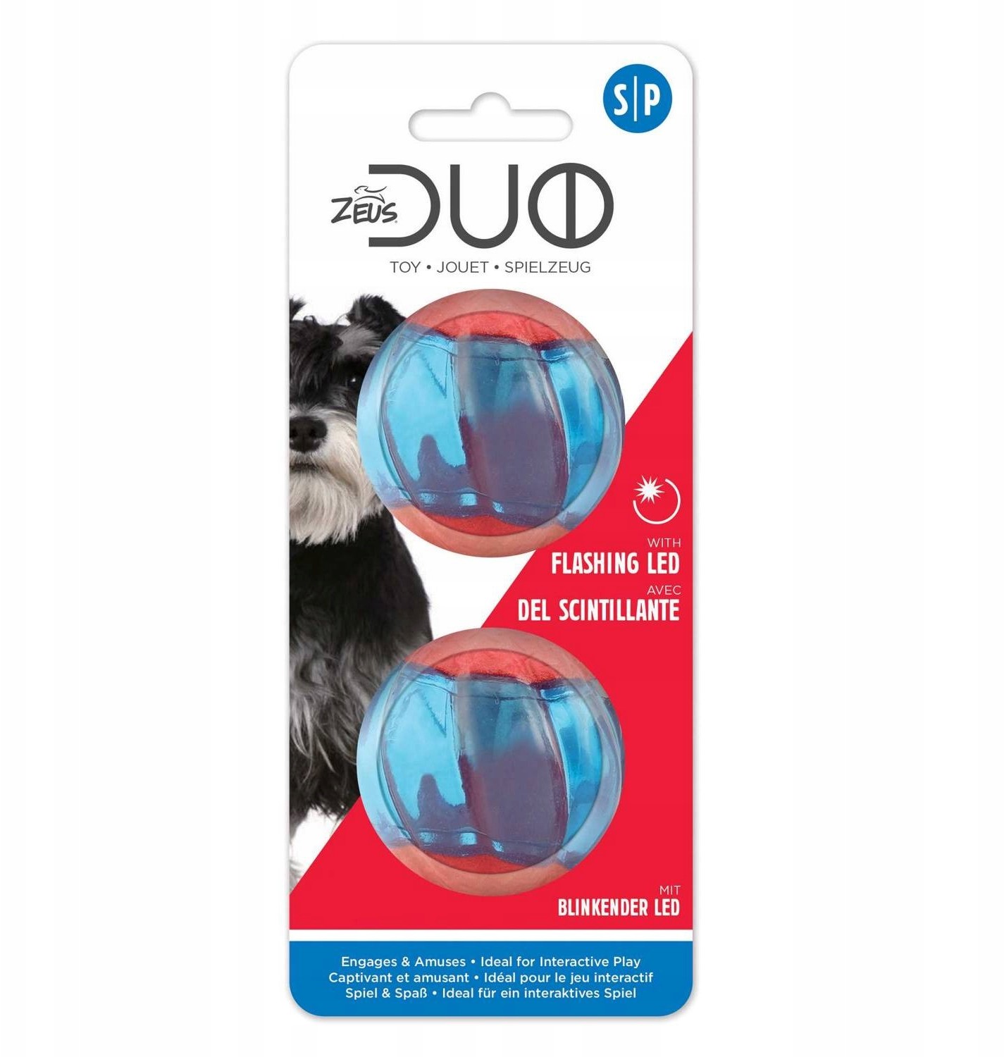 Zeus Duo Ball Piłki Led 5cm zabawka dla Psa 2szt