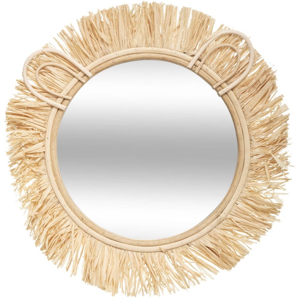 Lustro dla dzieci LION 38 cm z ramą z rafii 174135