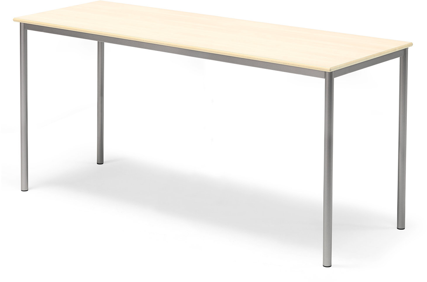 AJ Produkty Stół Sonitus, 1800x700x900 mm, rama srebrna, dźwiękochłonny HPL, brzoza