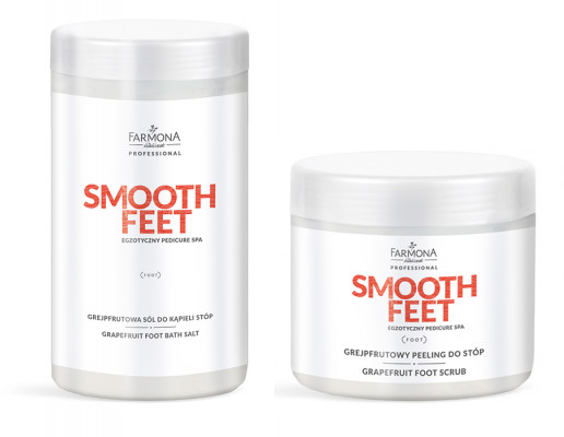 Farmona Smooth Feet Duet Grejpfrutowa Sól Do Kąpieli Stóp + Peeling Do Stóp