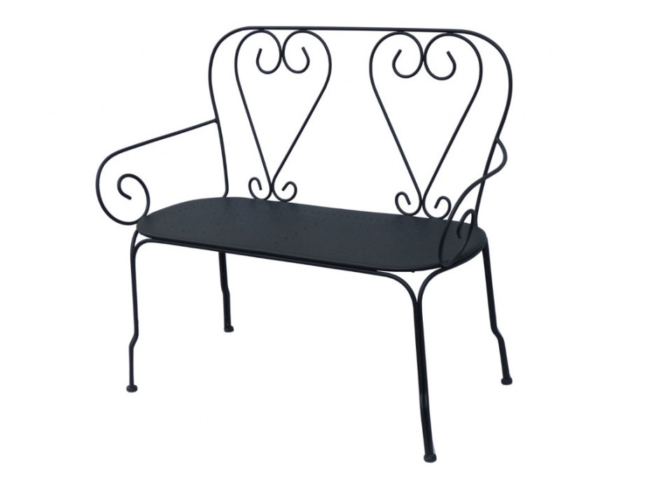 Vente-Unique Ławka ogrodowa GUERMANTES z kutego żelaza  kolor antracytowy