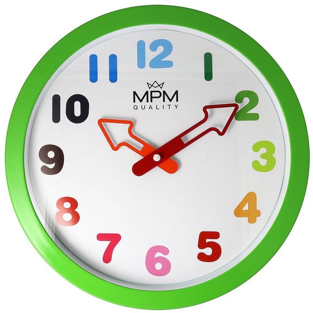 MPM Quality Kolorowy zegar ścienny E01.4050.40 30,5 cm