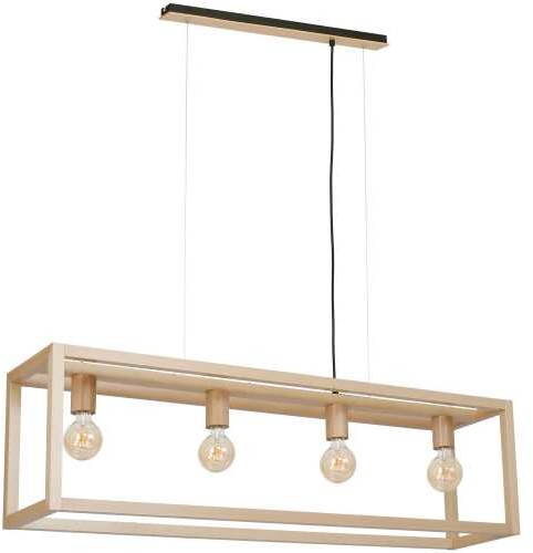 Luminex Lampa wisząca Legno 8419 lampa sufitowa drewniana 4x60W E27 brązowa