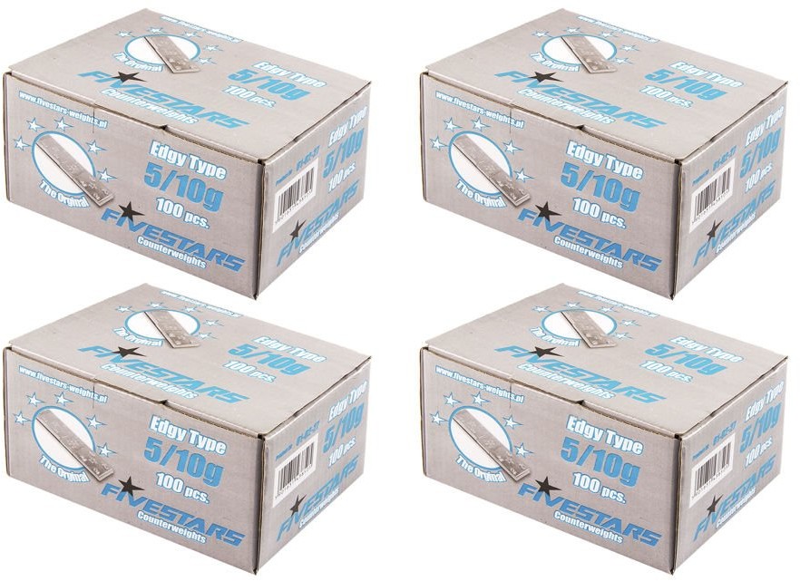 FIVESTARS Ciężarki klejone Edgy stalowe ocynk 5/10g 400 pasków